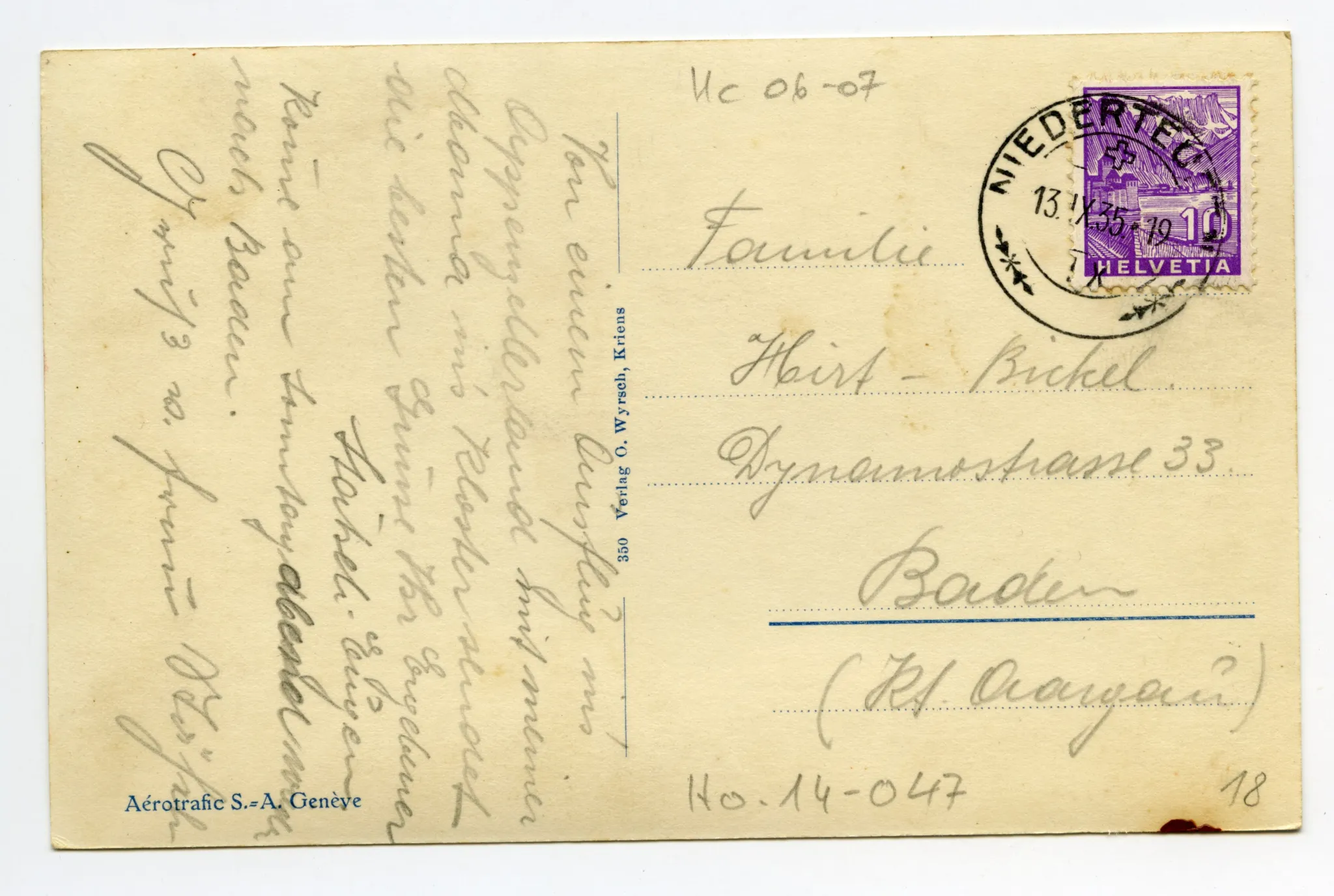 Rückseite mit Text