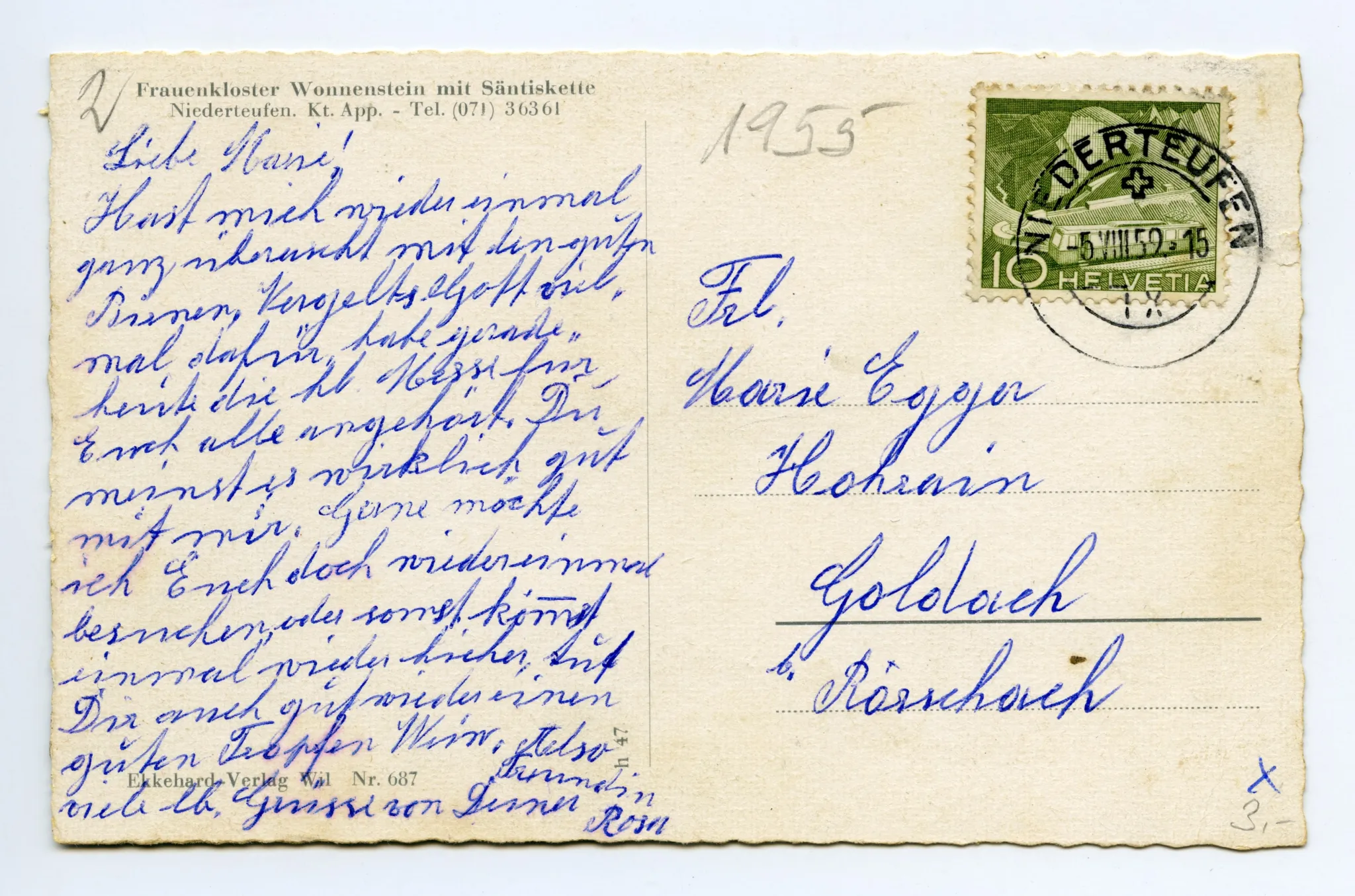 Rückseite mit Text