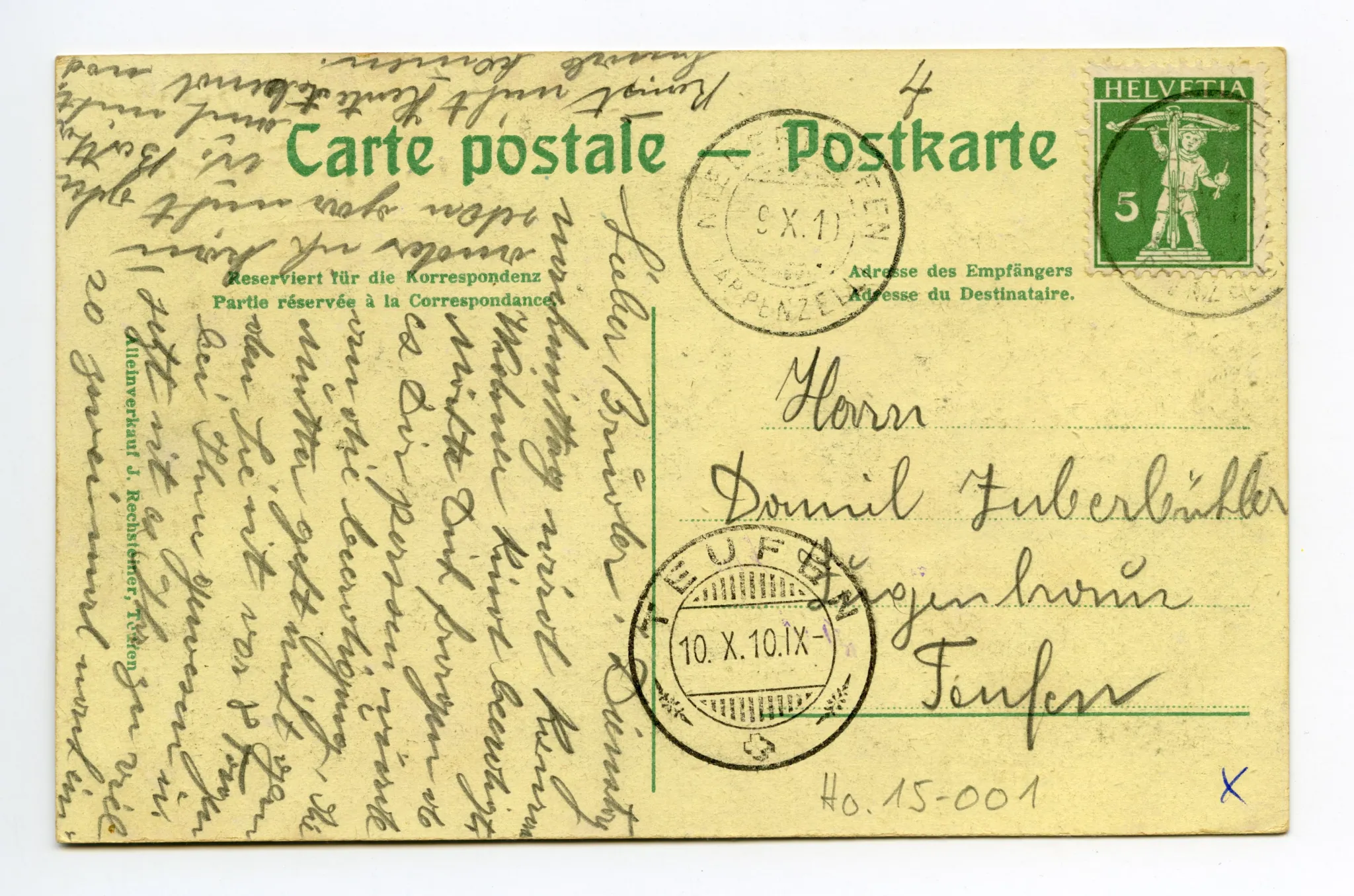 Rückseite mit Text