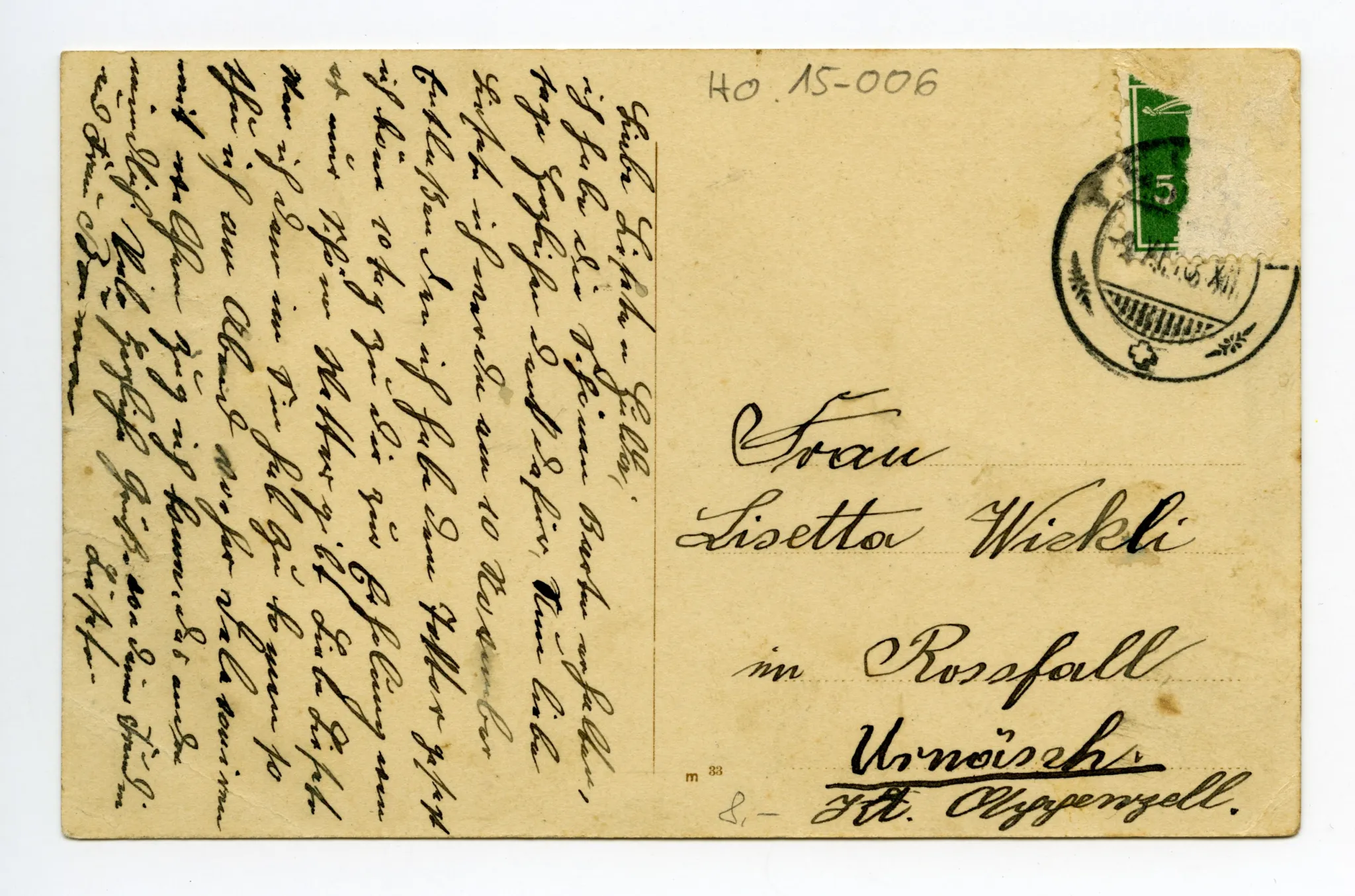 Rückseite mit Text