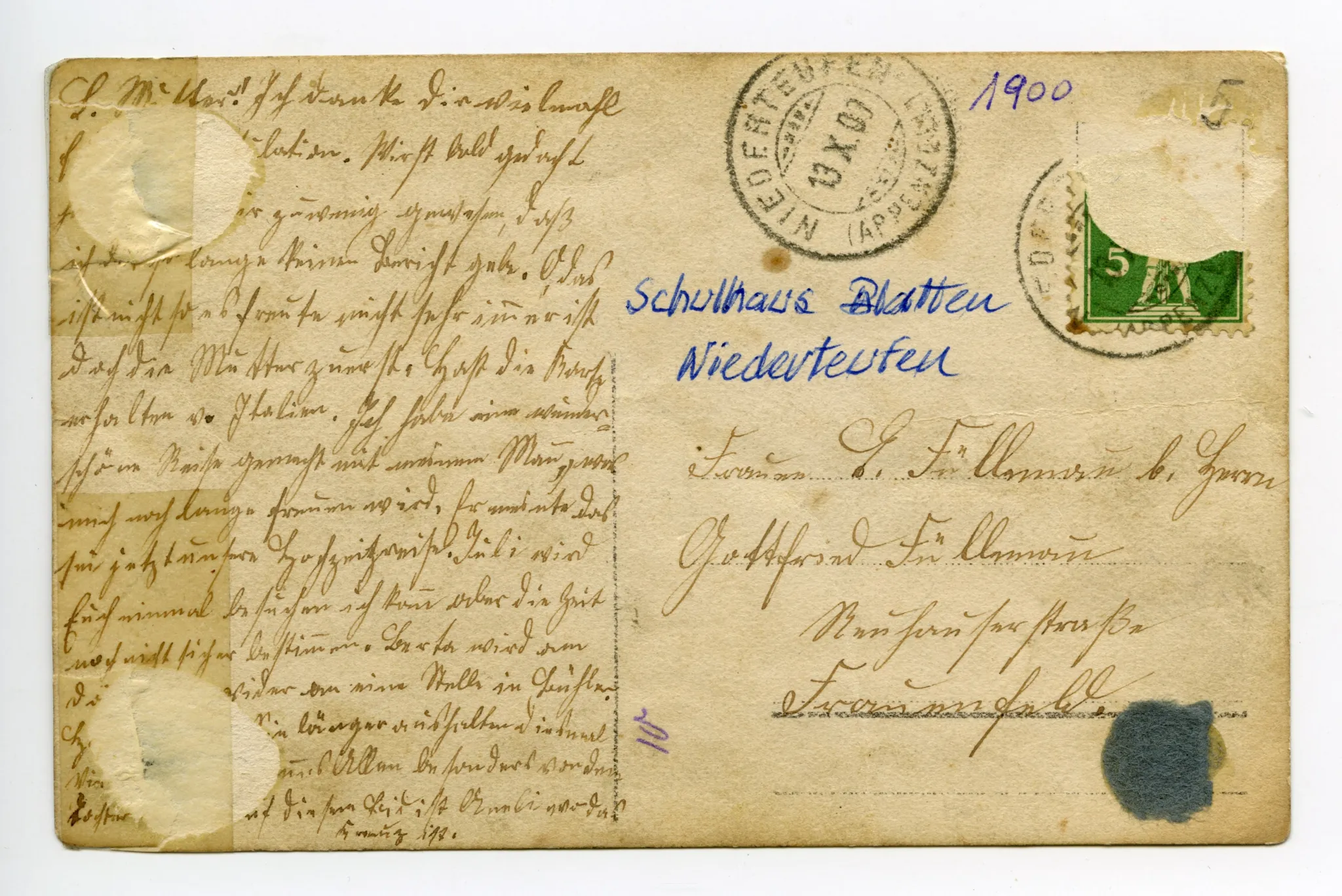 Rückseite mit Text