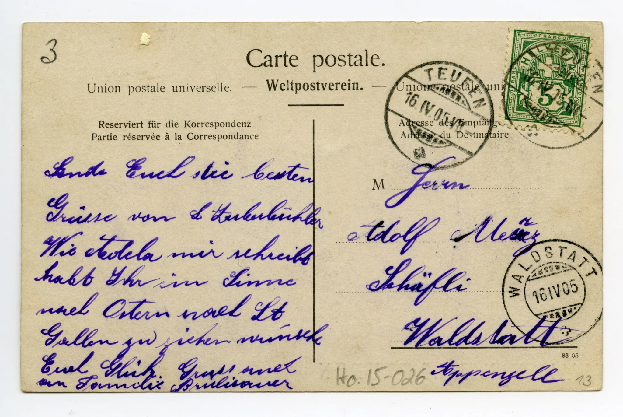 Rückseite mit Text