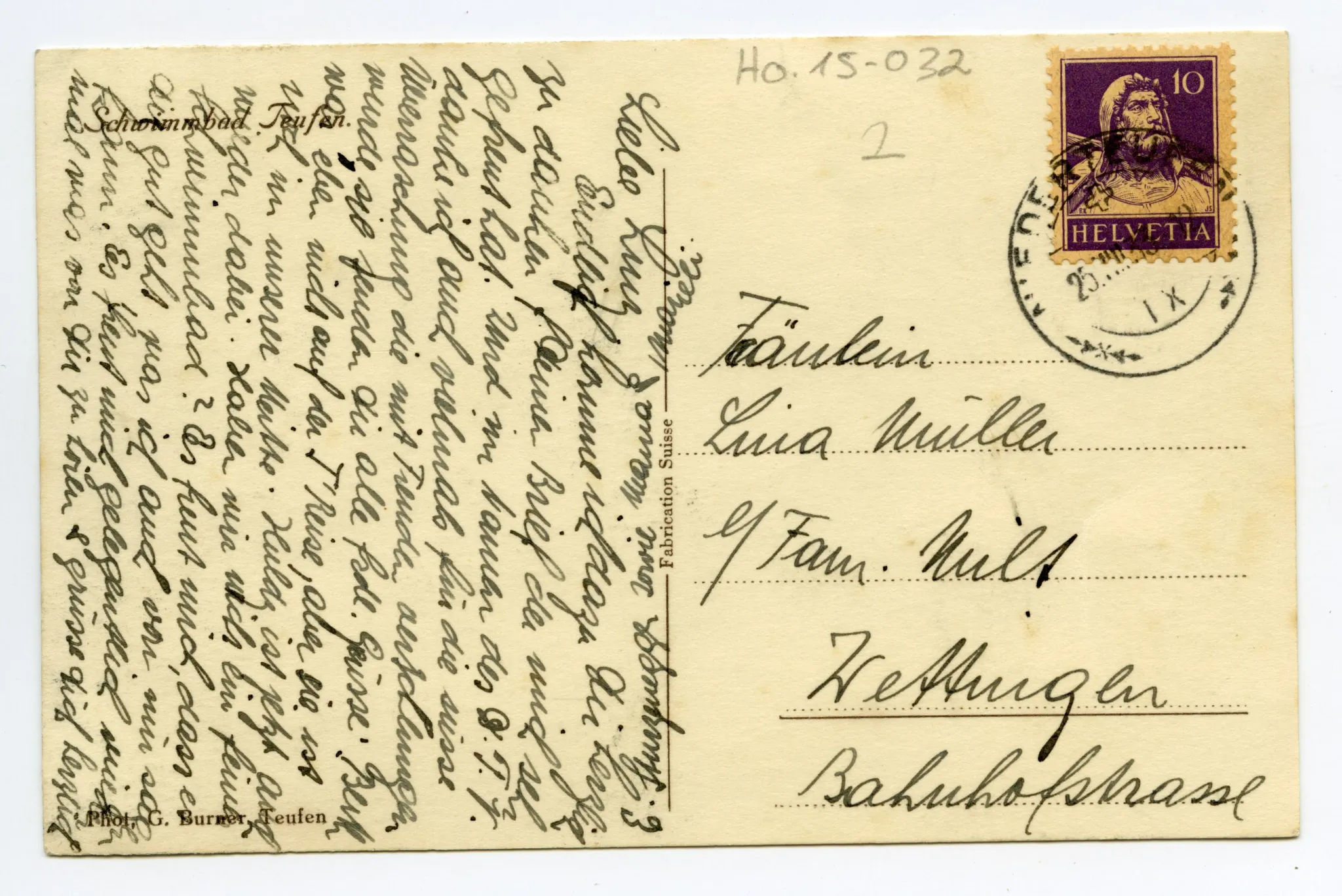 Rückseite mit Text