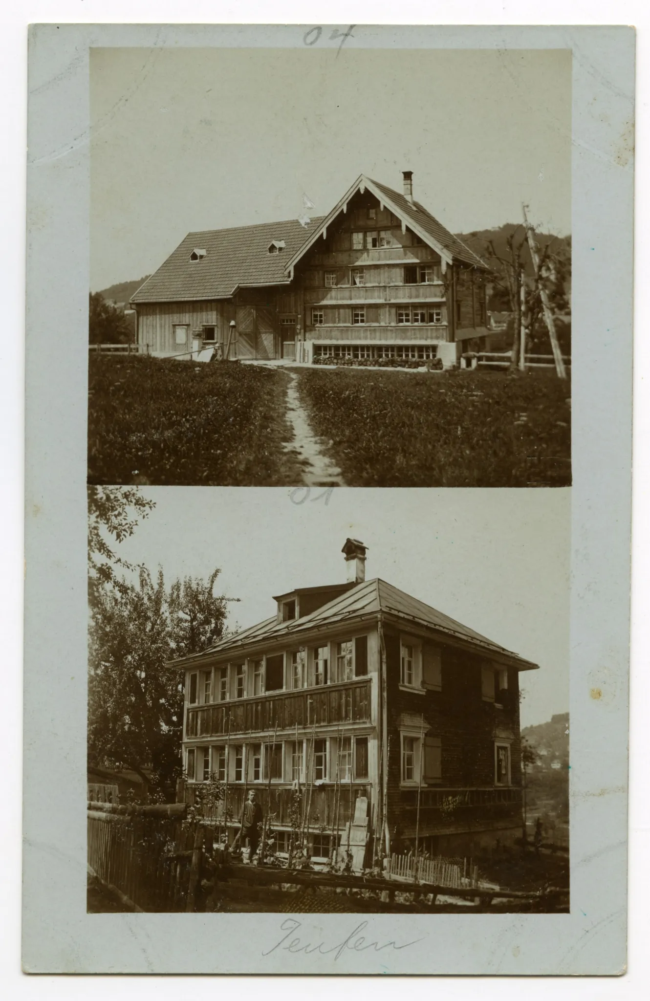 oben: Haus Schönenbüel 115, unten: Haus Bächlistrasse 21c