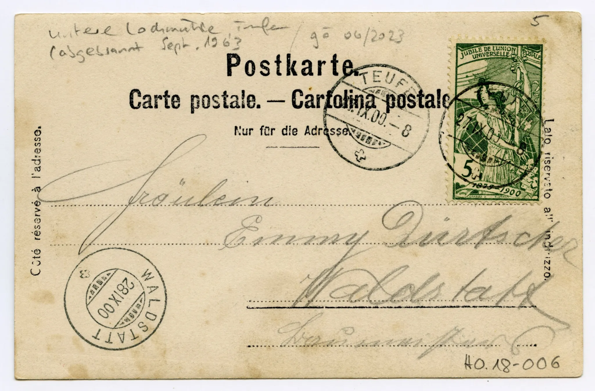Rückseite mit Text