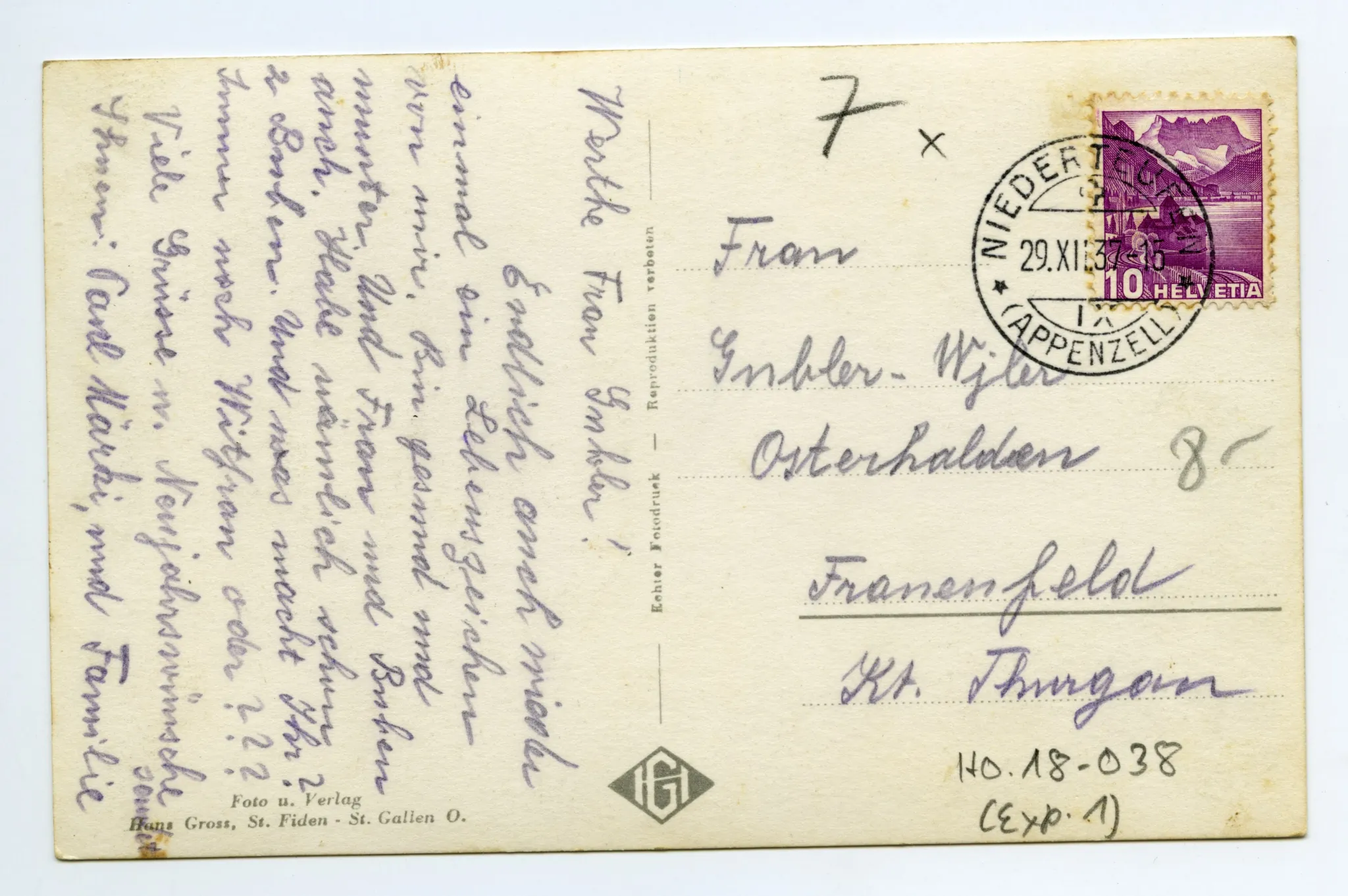 Rückseite mit Text