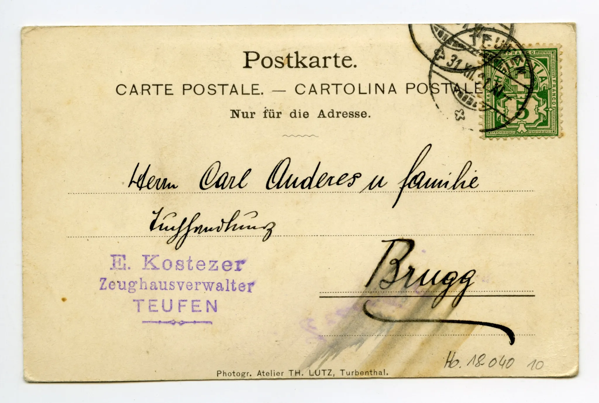 Rückseite mit Text