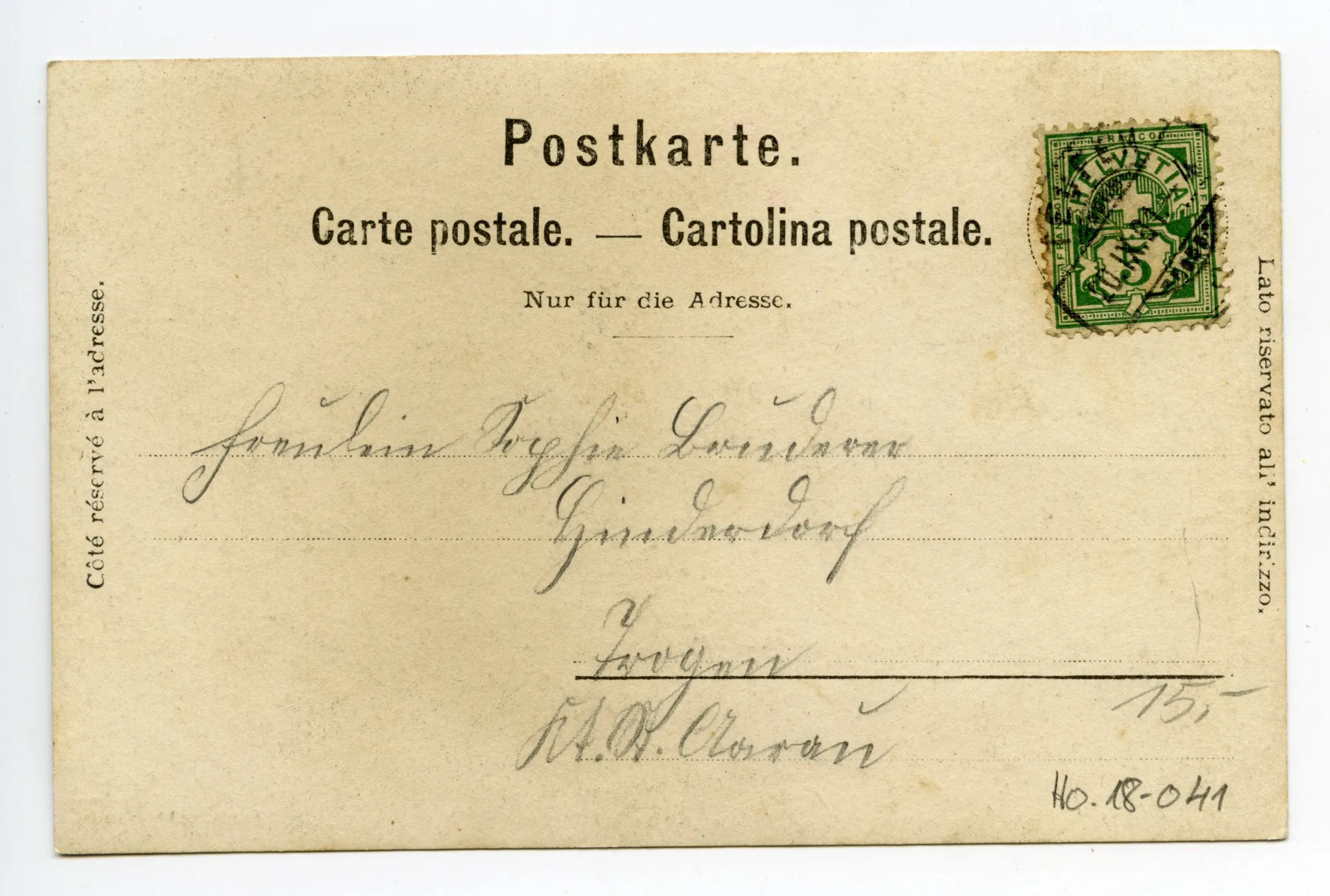 Rückseite mit Text