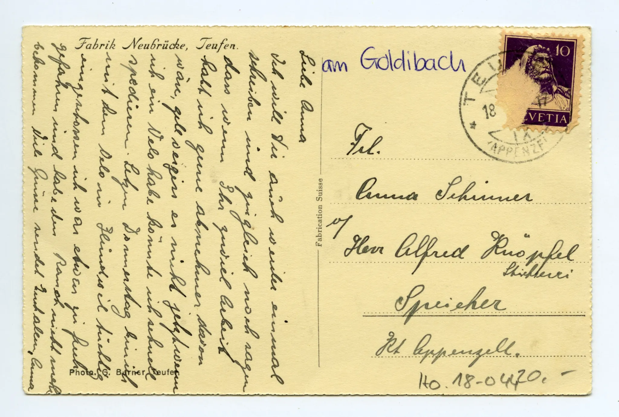 Rückseite mit Text