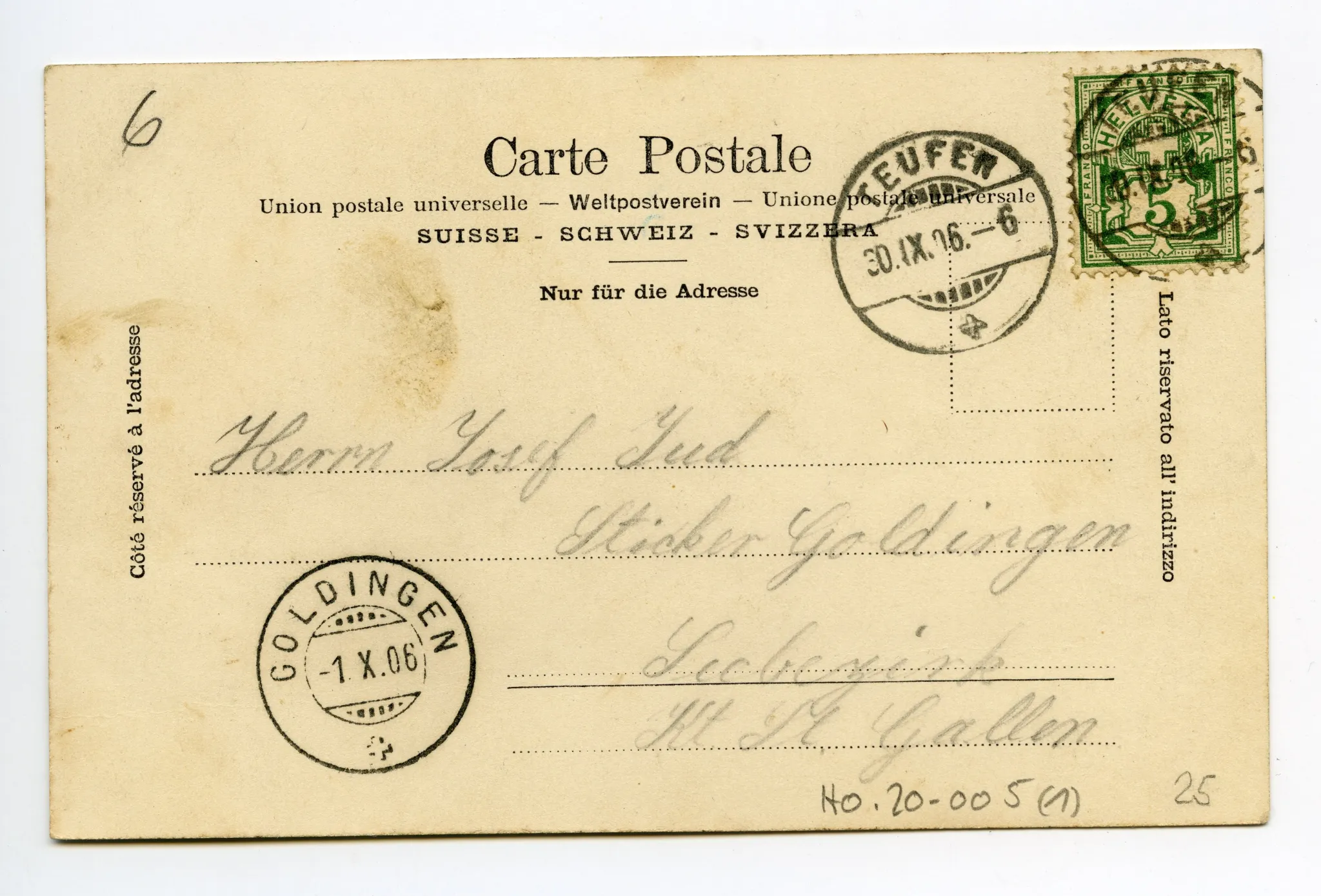 Rückseite mit Text