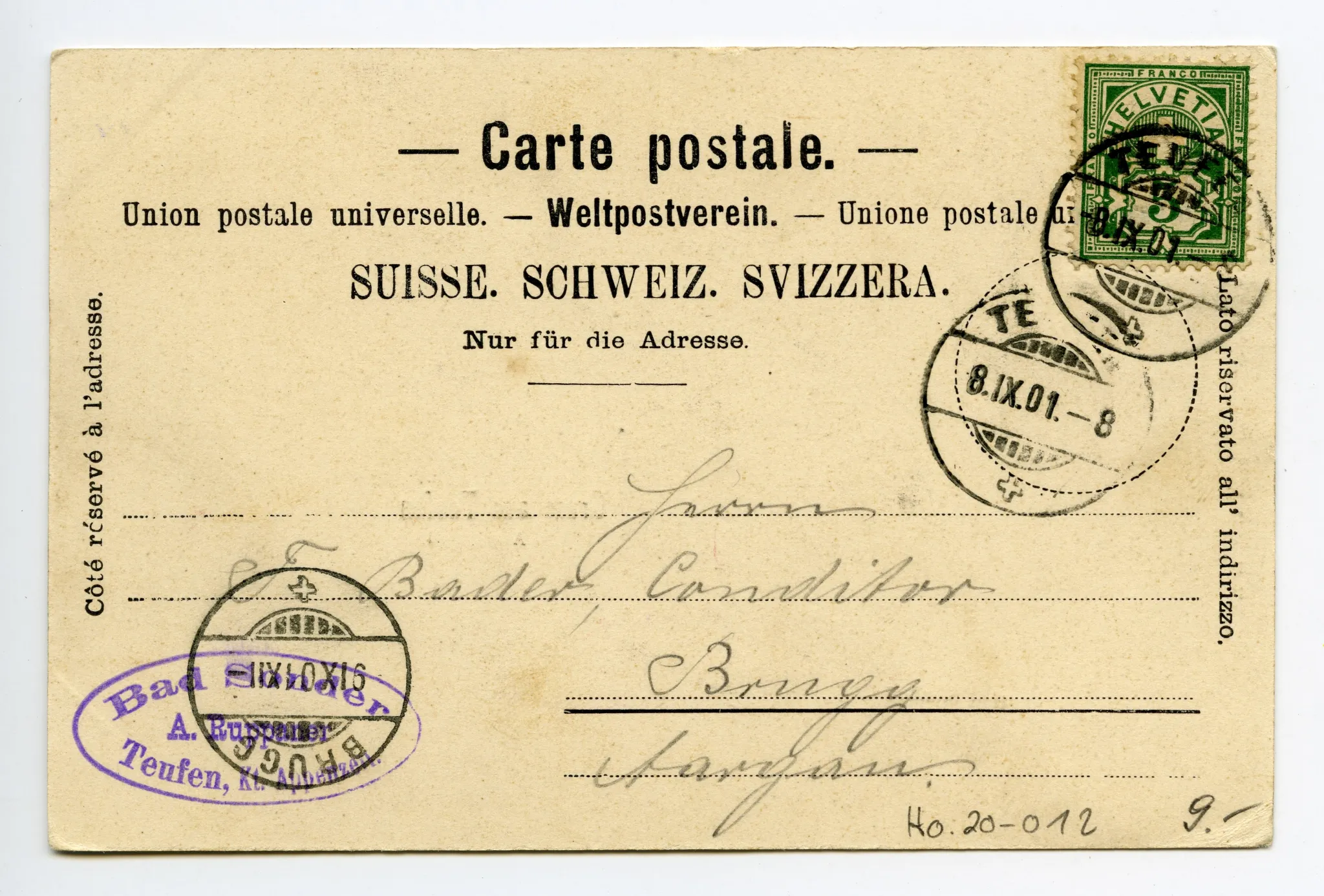Rückseite mit Text