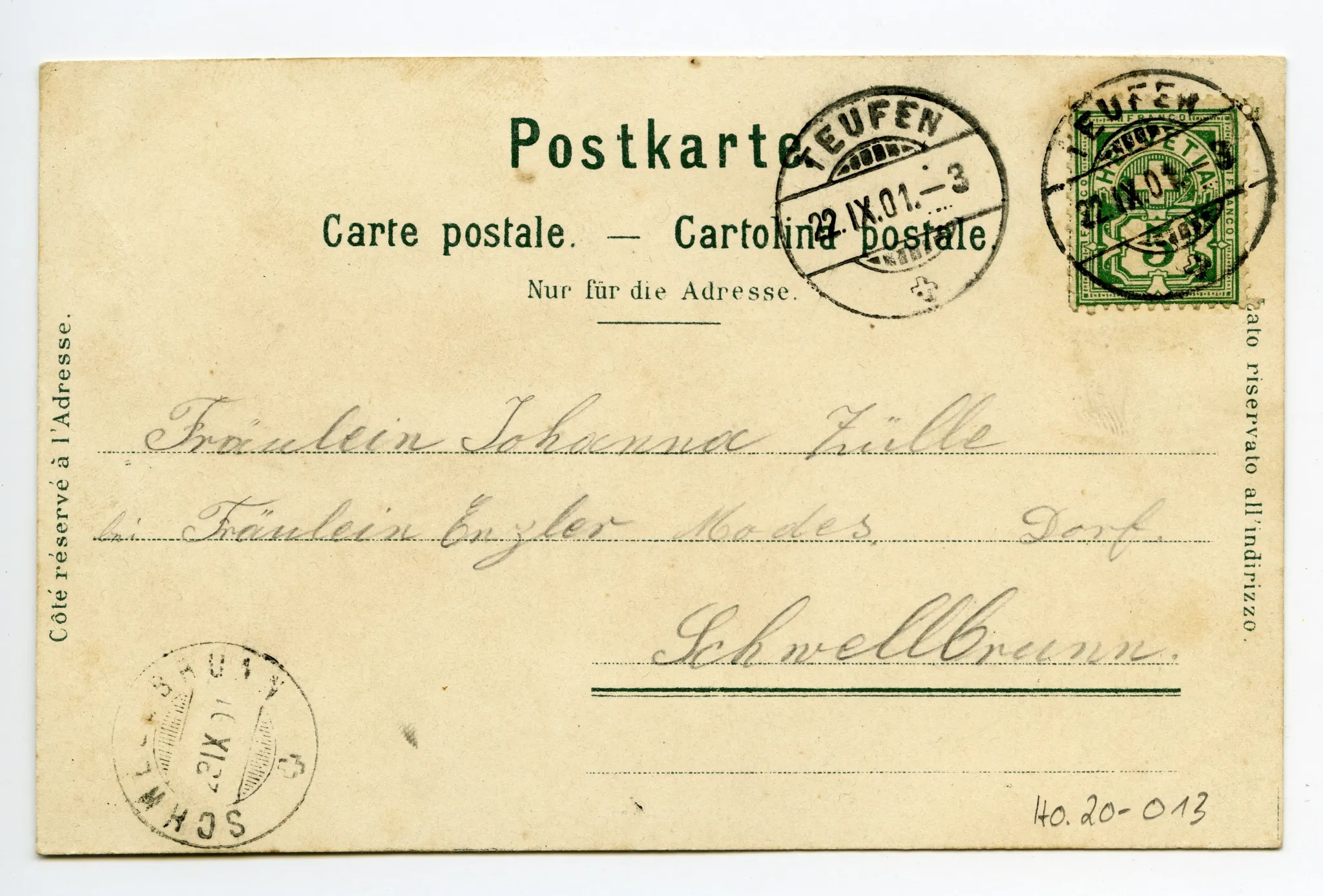 Rückseite mit Text
