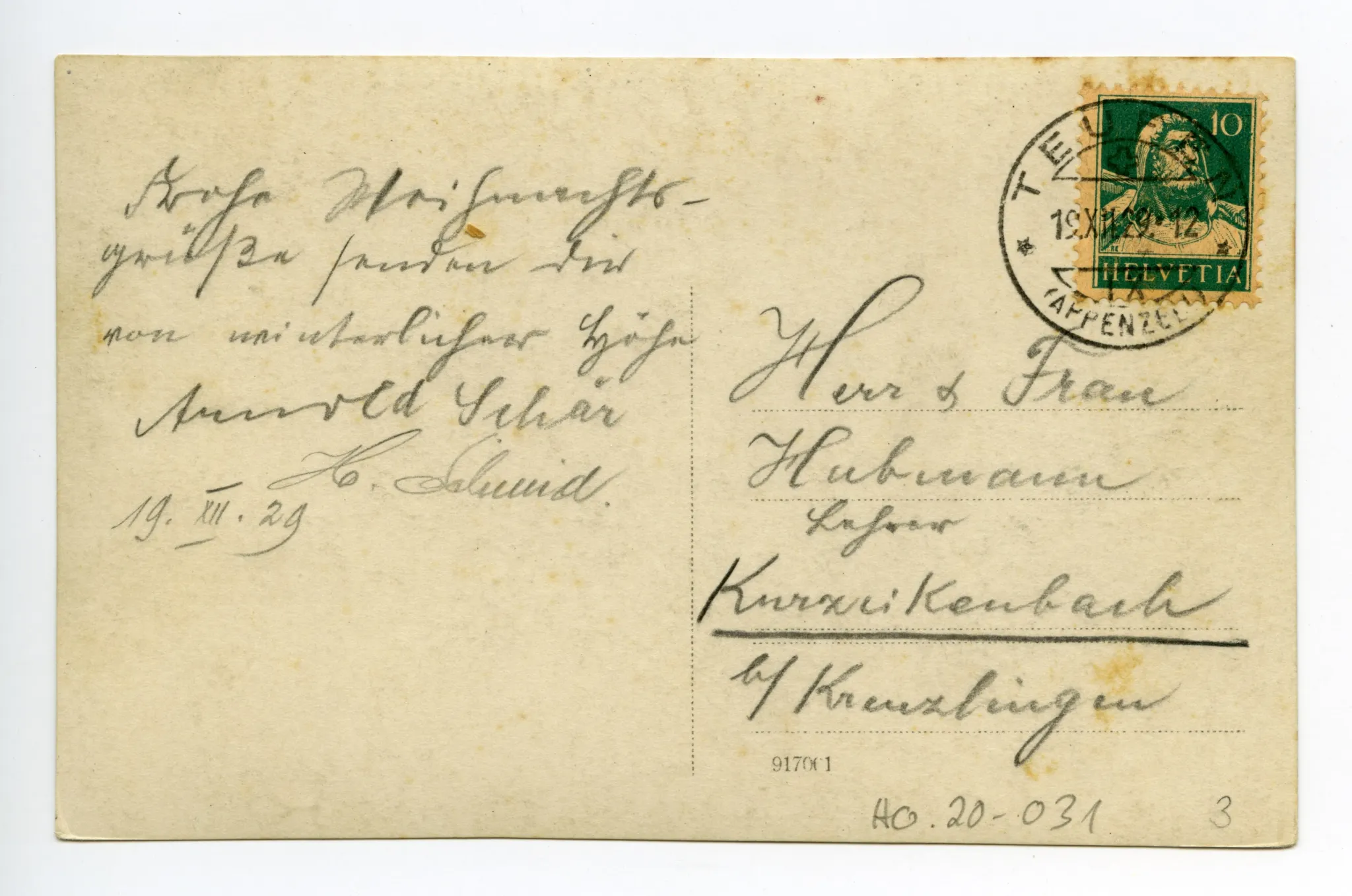Rückseite mit Text
