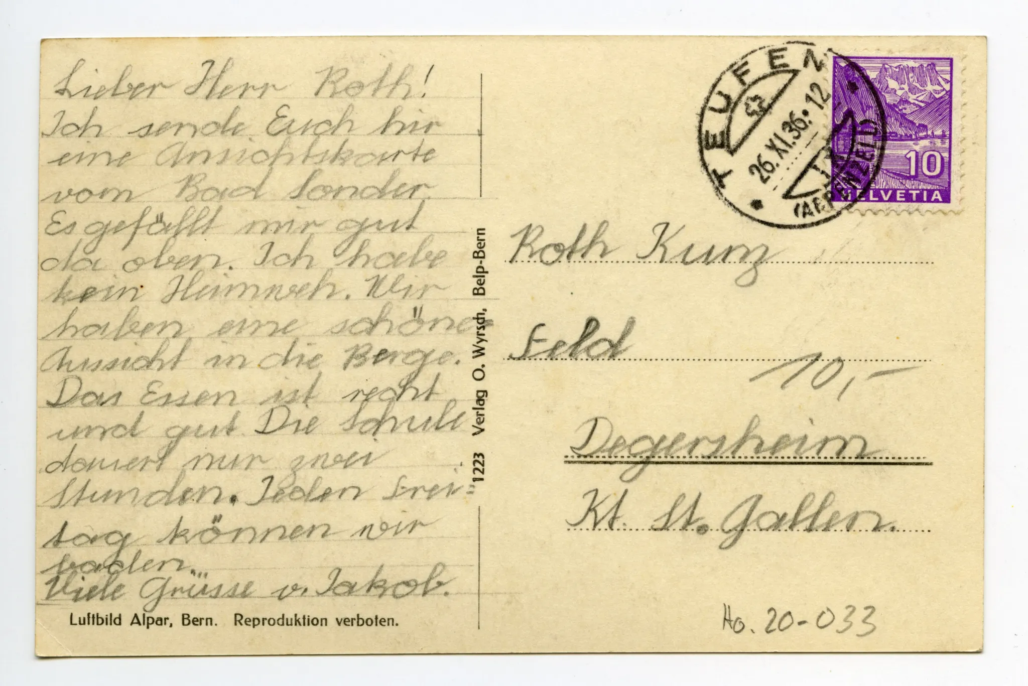 Rückseite mit Text