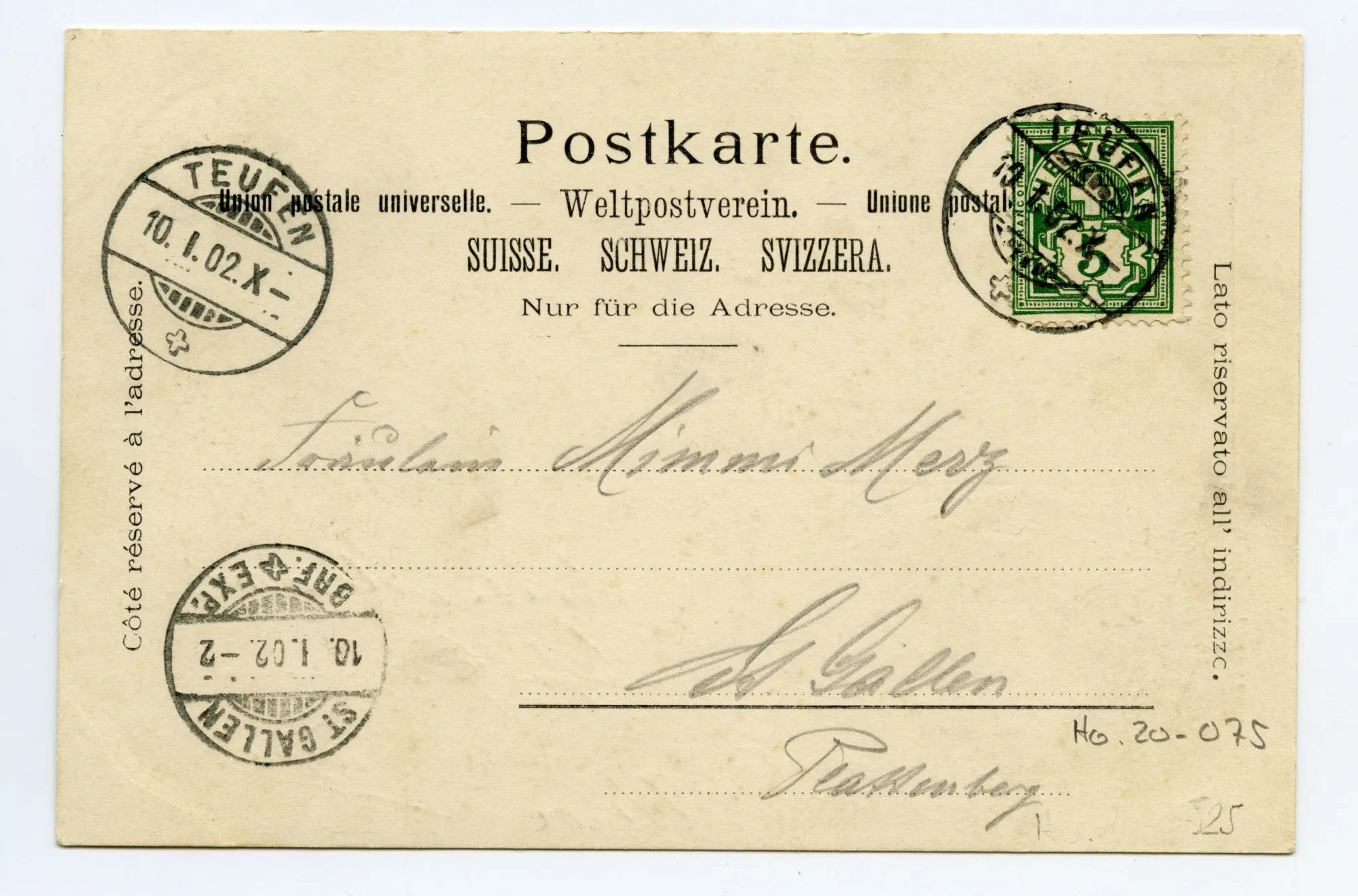 Rückseite mit Text