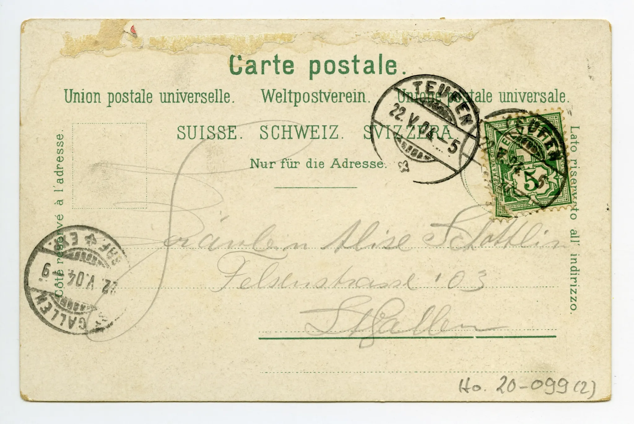 Rückseite mit Text