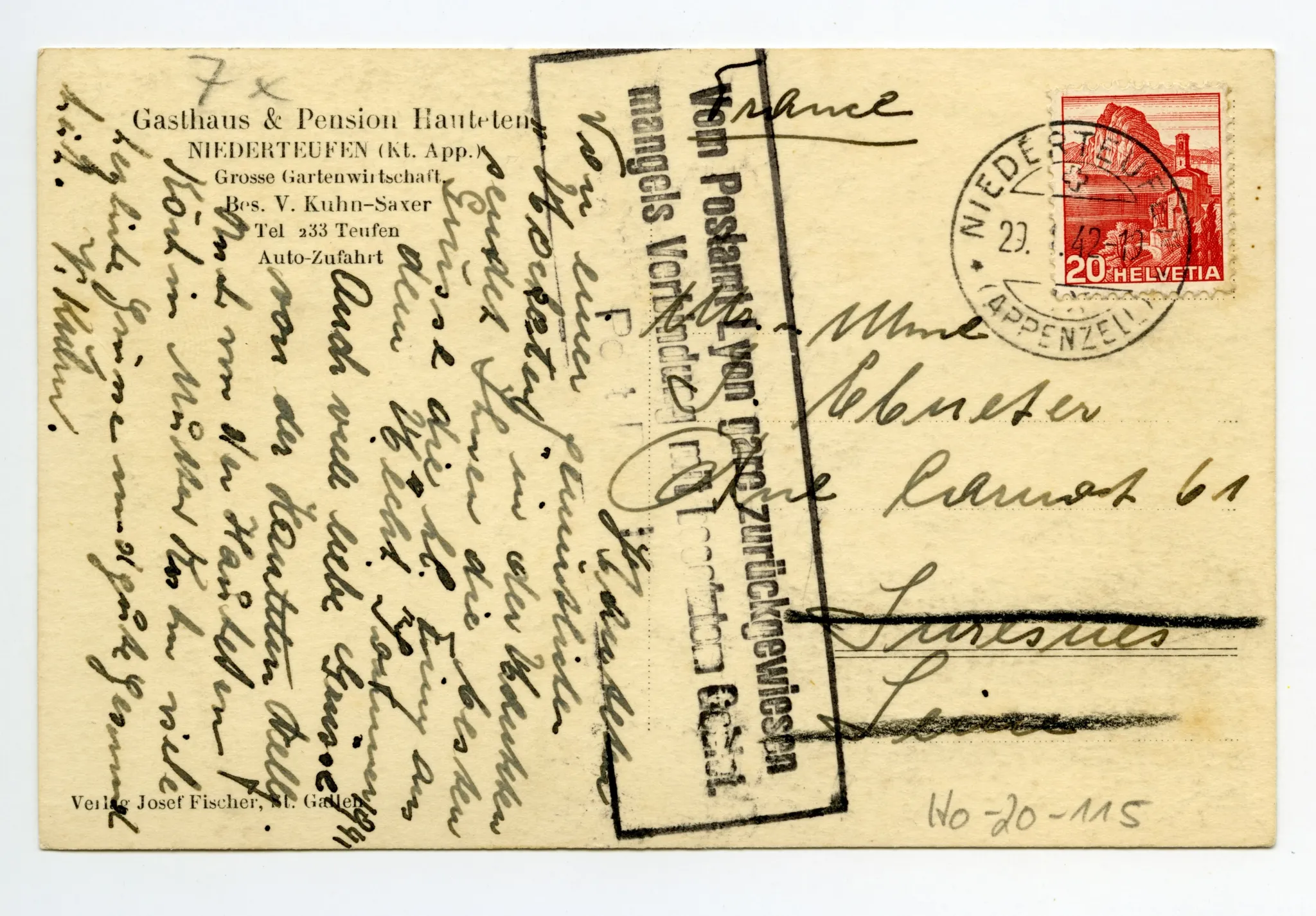Rückseite mit Text