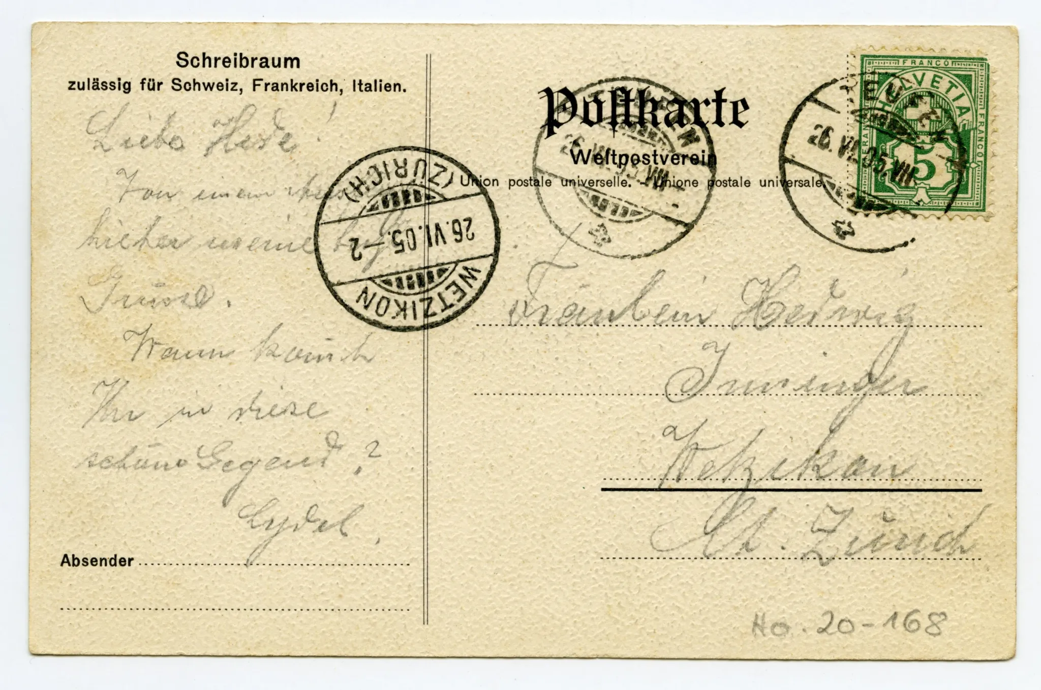 Rückseite mit Text