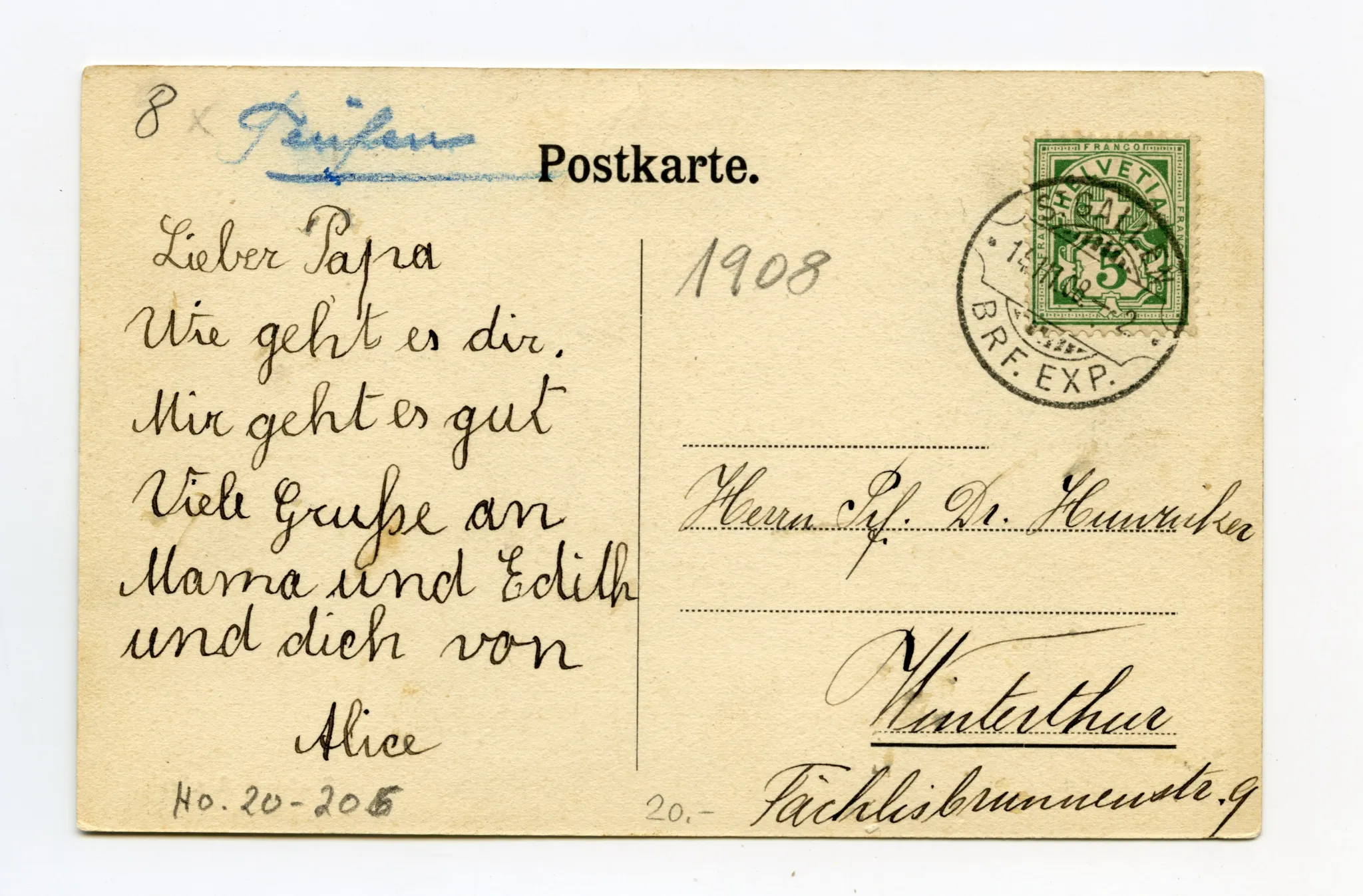 Rückseite mit Text