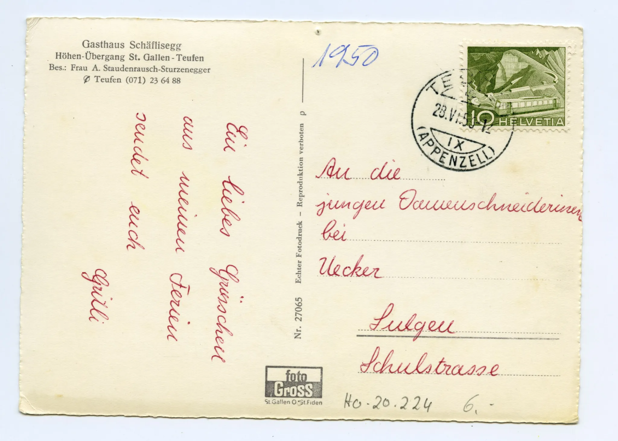 Rückseite mit Text