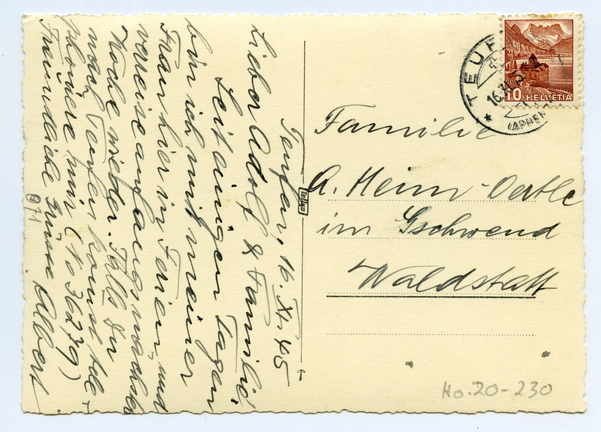 Rückseite mit Text