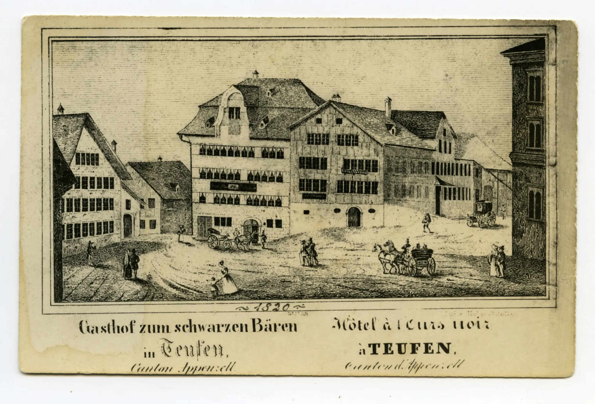 Karte zeigt die Ansicht der Stichvorlage aus Südosten (1820)