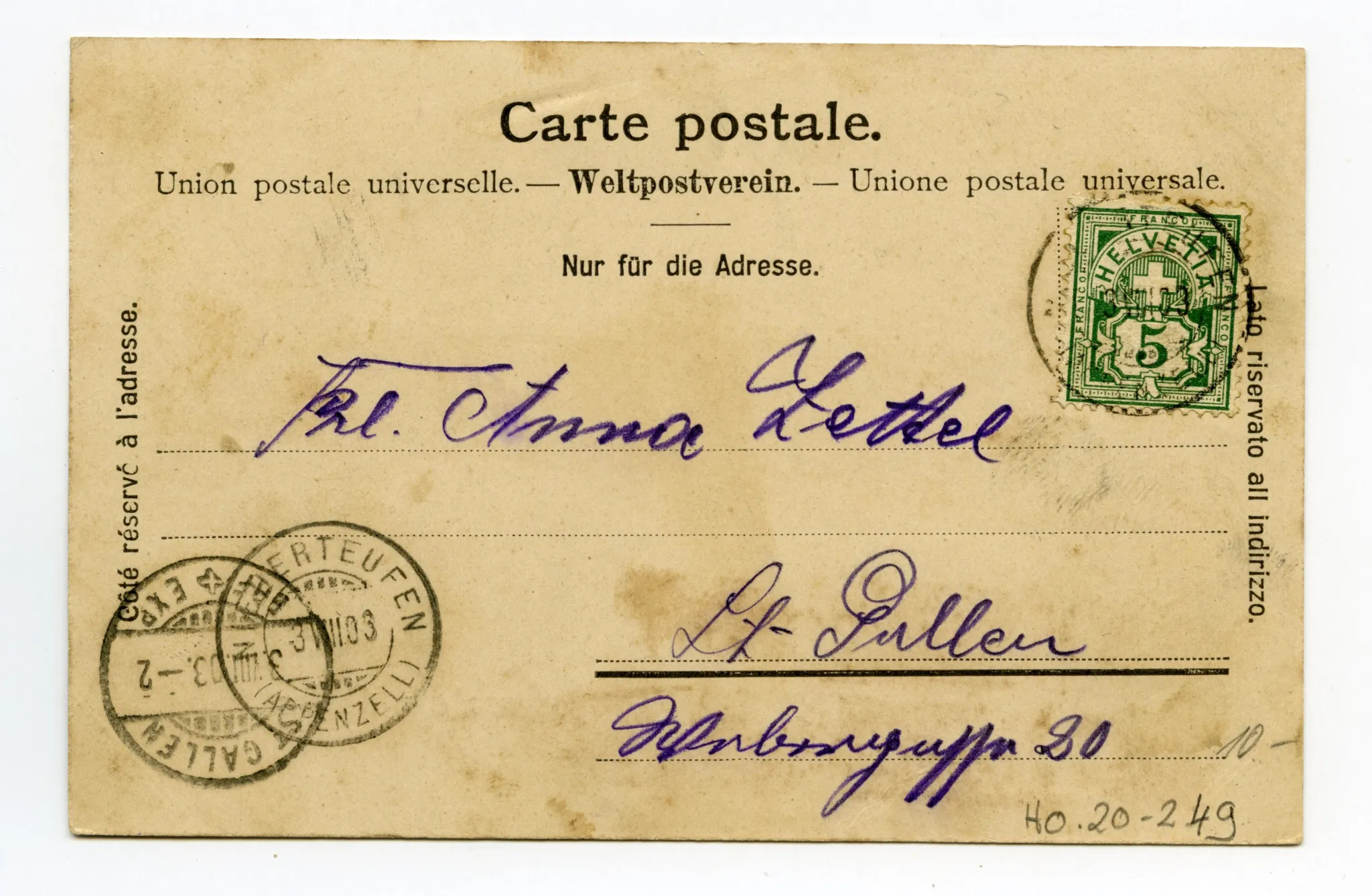 Rückseite mit Text