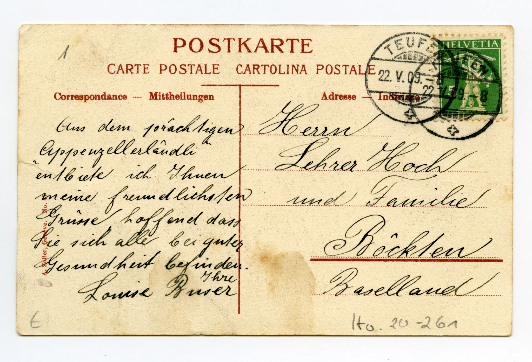 Rückseite mit Text