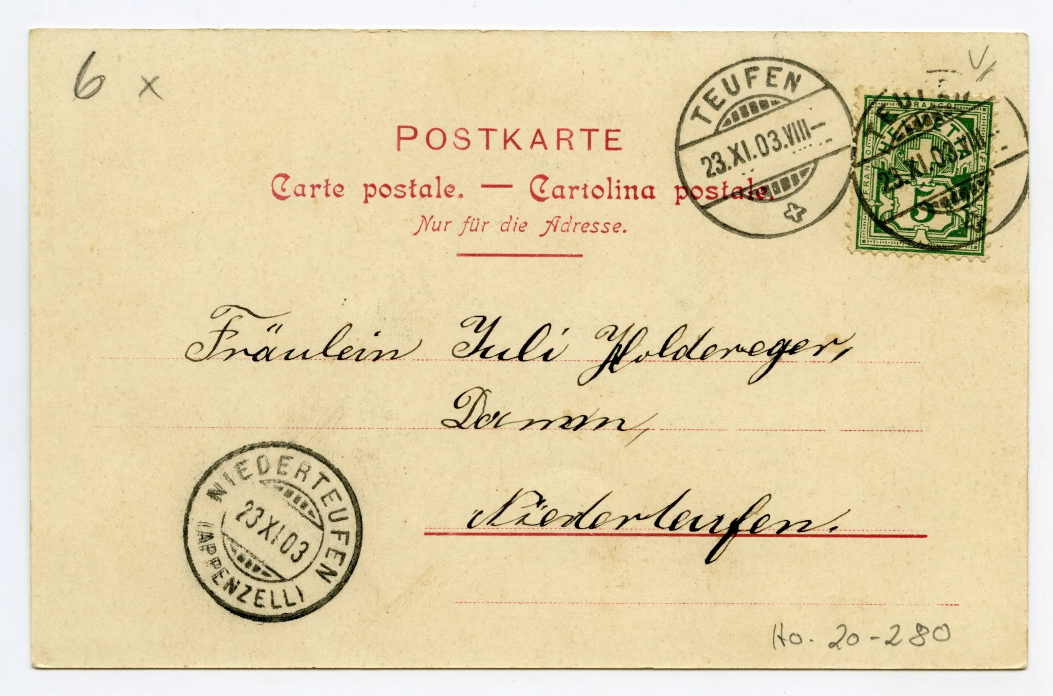 Rückseite mit Text