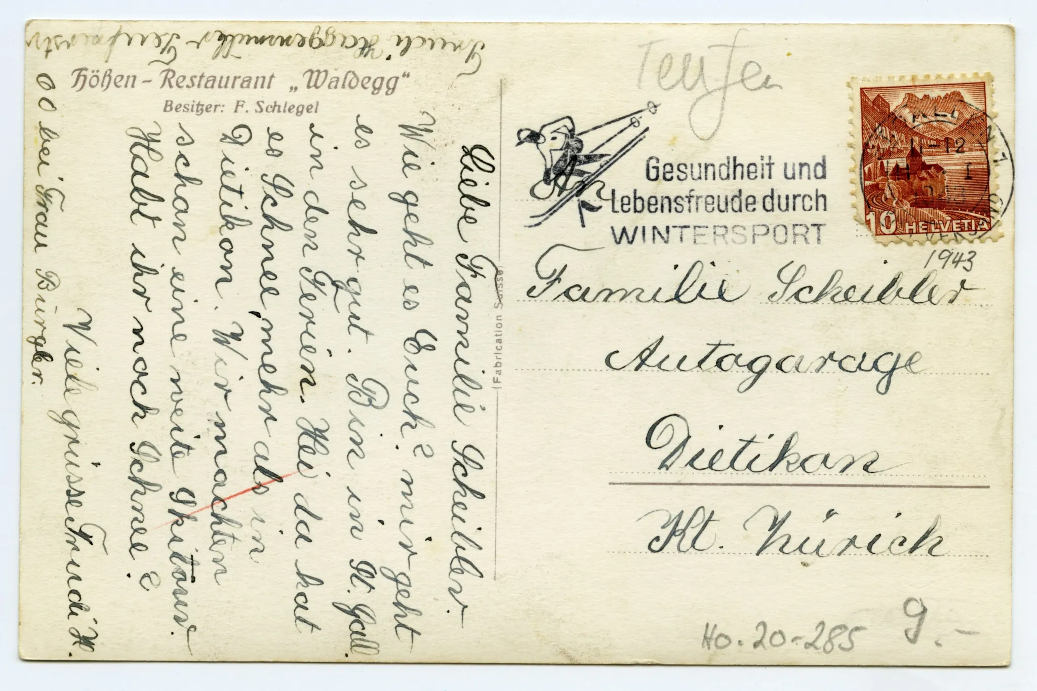Rückseite mit Text