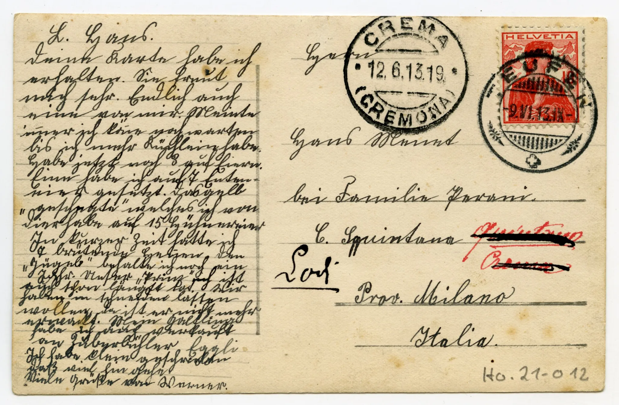 Rückseite mit Text