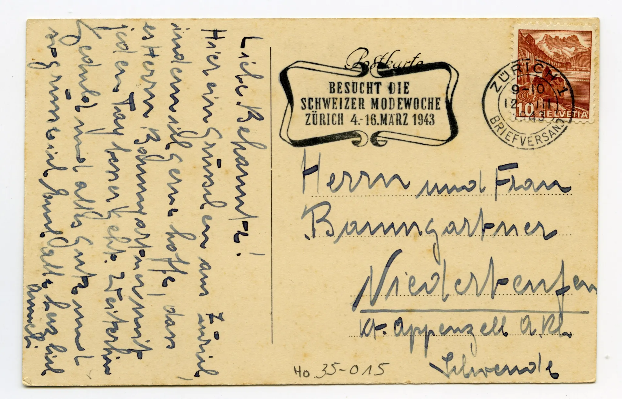 Postkartenrückseite
