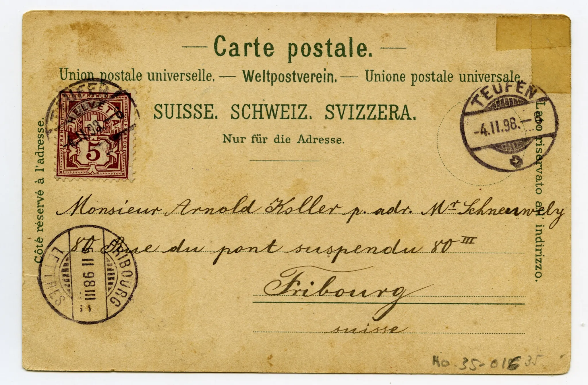Postkartenrückseite