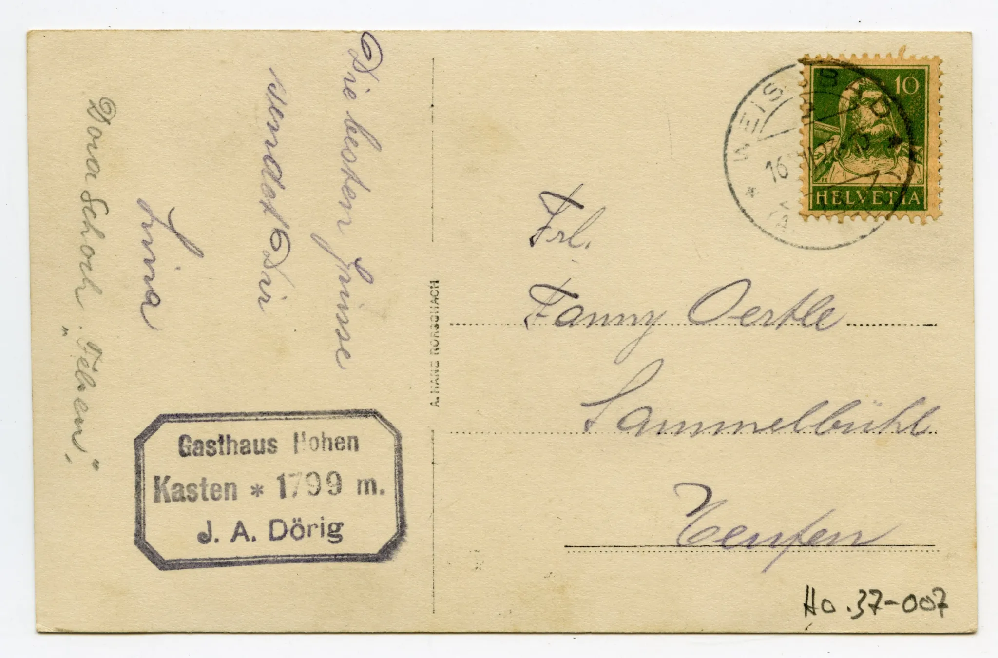 Rückseite mit Text