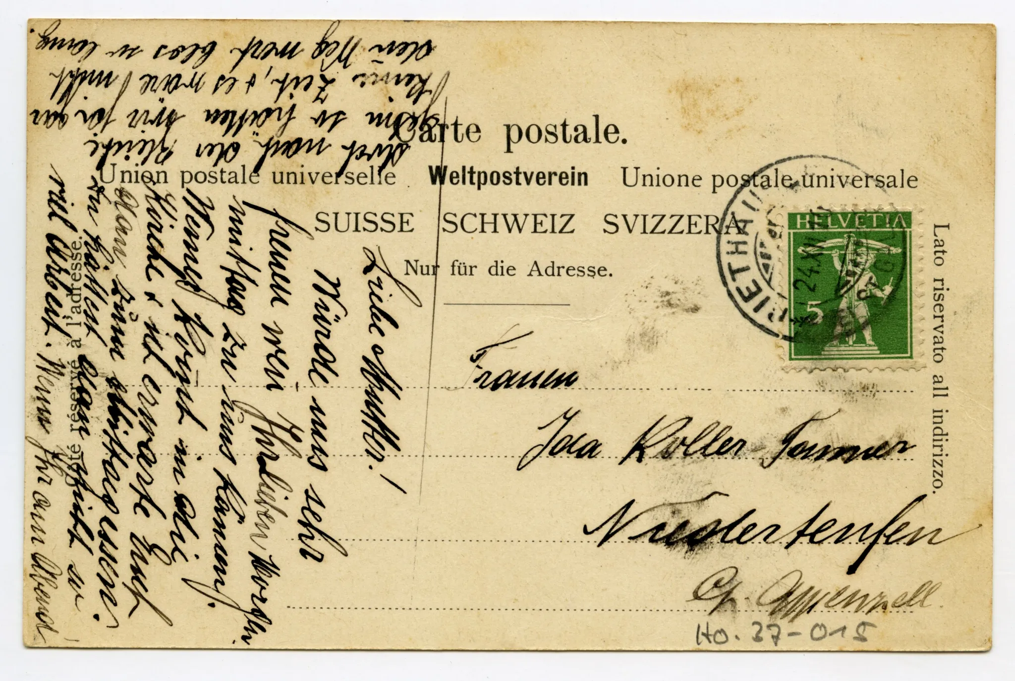Rückseite mit Text