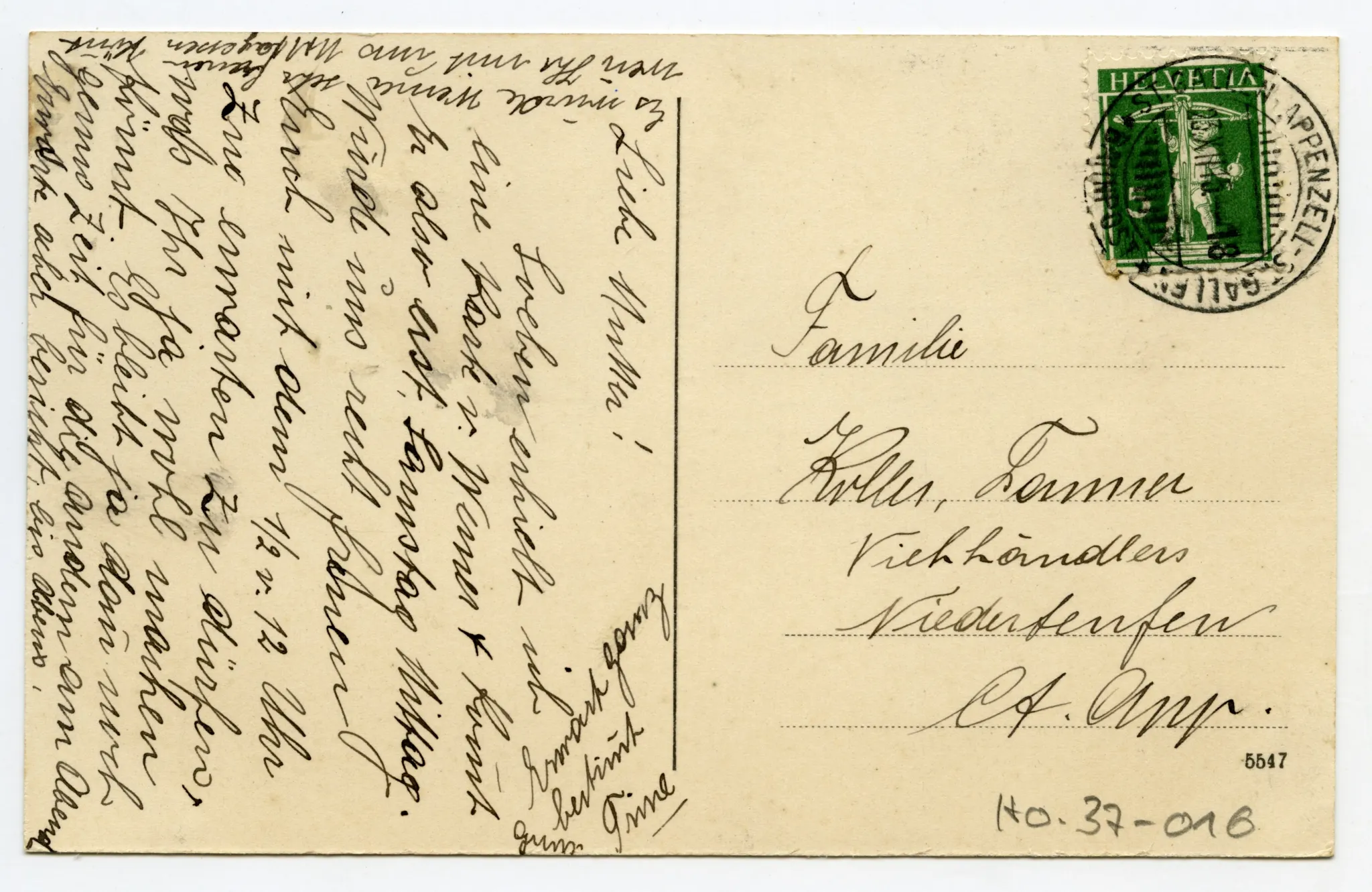 Rückseite mit Text
