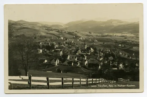 beide Dorfkirchen, Bächli/Schönenbüel, Ebni/Zeughaus. Blick zum Steigbach