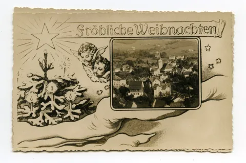 mit kleiner Ansicht von Teufen aus Nordwesten, Karten identisch